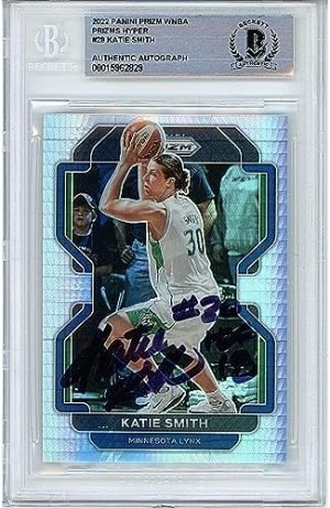 Katie Smith Signed Lynx Panini Prizm WNBA Prizms Hyper Basketball Card Beckett Authentic Autograph