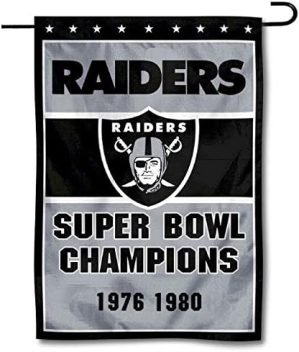 Las Vegas Raiders 2 Time Super Bowl Champions Double Sided Garden Flag