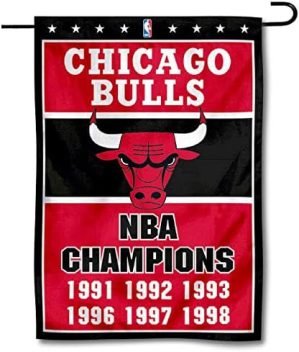 Chicago Bulls 6 Time NBA Champions Double Sided Garden Flag