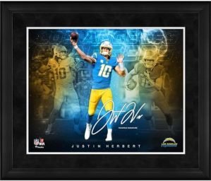 Justin Herbert Los Angeles Chargers Framed 16" x 20" Stars of the Game Collage - NFL Player Plaques and Collages