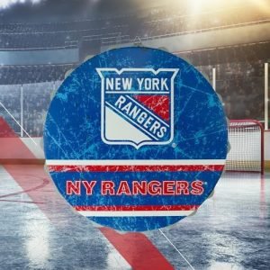 NHL New York Rangers 13” Jumbo Metal Distressed Bottle Cap Wall Sign