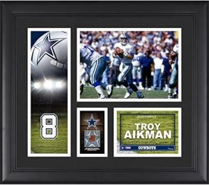 Troy Aikman Dallas Cowboys Framed 15" x 17" Player Collage with a Piece of Game-Used Football - NFL Player Plaques and Collages