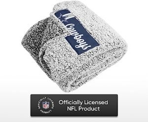 FOCO NFL Dallas Cowboys Big Logo Cloud Sherpa Blanket 60″ x 70″