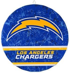 Los Angeles Chargers 13” Jumbo Metal Distressed Bottle Cap Wall Sign – Limited Edition FOCO Chargers Sign – Represent the NFL, AFC West and Show Your Team Spirit with Officially Licensed Los Angeles Football Fan Gear