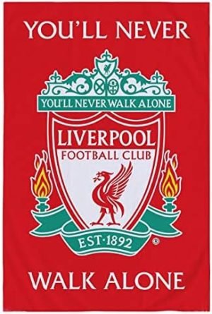 Liverpool FC Fleece Blanket YNWA, Multicolor, 60 Inch x 44 Inch
