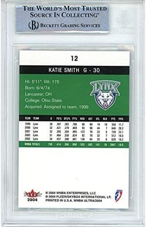 Katie Smith Signed Minnesota Lynx 2004 Fleer Ultra WNBA Basketball Card Beckett Authentic Autograph