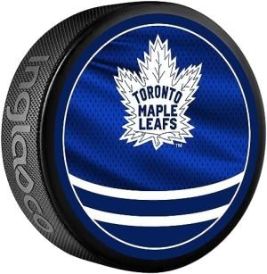 Toronto Maple Leafs Unsigned Inglasco 2022 Reverse Retro Hockey Puck - Unsigned Pucks