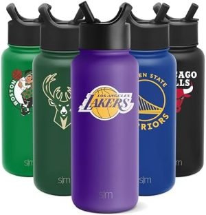 Simple Modern Officially Licensed NBA Golden State Warriors Water Bottle with Straw Lid | Vacuum Insulated Stainless Steel 32oz Thermos | Summit Collection | Golden State Warriors