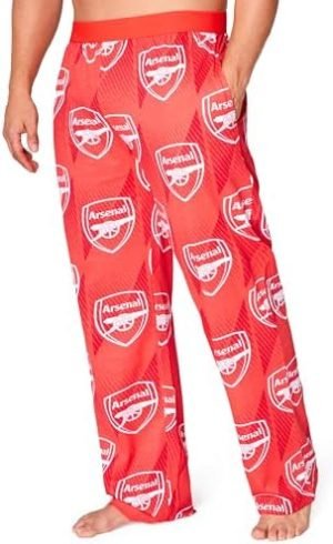 Arsenal F.C. Mens Pyjama Bottoms Comfy Nightwear Pyjamas for Men Teenagers Lounge Wear PJs S-2XL - Arsenal Gifts for Men