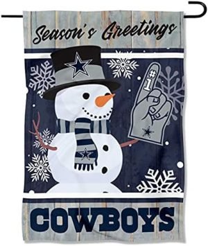 Dallas Cowboys Holiday Winter Snow Garden Flag Double Sided Banner