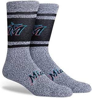 PKWY Unisex 1-Pack Marlins Crew Socks