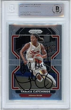 Tamika Catchings Signed 2022 Panini Prizm WNBA Basketball Card Beckett Authentic Indiana Fever Autograph Sports Memorabilia
