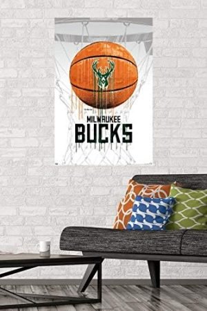Trends International NBA Milwaukee Bucks – Drip Ball 20 Wall Poster, 22.375″ x 34″