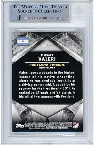 Diego Valeri Autographed 2016 Topps Apex MLS Soccer Card Beckett Authentic Portland Timbers Signed Sports Memorabilia