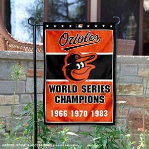 MLB Baltimore Orioles 3-Time World Series Champions Double Sided Garden Flag