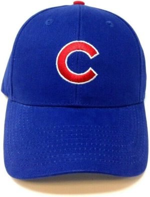 MVP Chicago Cubs Logo Baseball Blue Curved Bill Adjustable Hat
