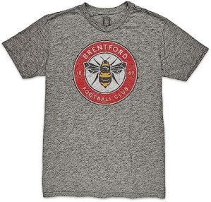 Brentford FC Crest Vintage Tri-Blend T-Shirt - Grey