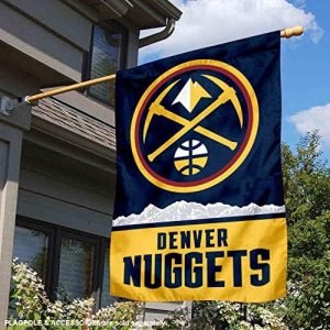 NBA Denver Nuggets Pickaxe Logo Double Sided House Banner Flag