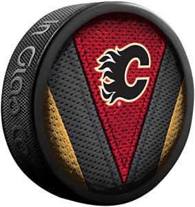 Calgary Flames Officially Licensed Stitch Design Hockey Puck