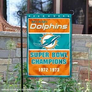 Miami Dolphins 2 Time Super Bowl Champions Double Sided Garden Flag