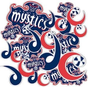 Washington Mystics WNBA Women's National Basketball Association Officially Licensed Sticker Vinyl Decal Laptop Water Bottle Car Scrapbook (Type 1-1)