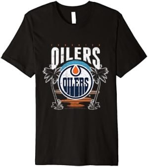 Calhoun NHL Surf & Skate Edmonton Oilers Beach Sunset Premium T-Shirt