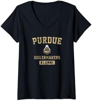 Womens Purdue University Boilermakers Alumni with Logo V-Neck T-Shirt
