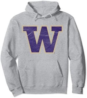 Huskies Distressed Primary Logo Pullover Hoodie