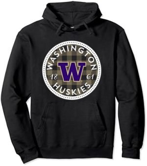 University of Washington Huskies Plaid Badge Pullover Hoodie