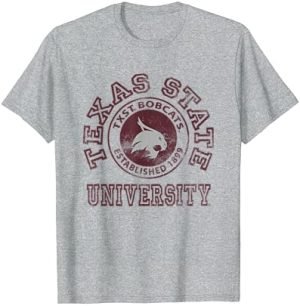 Texas State Bobcats Vintage Circle Gray Officially Licensed T-Shirt