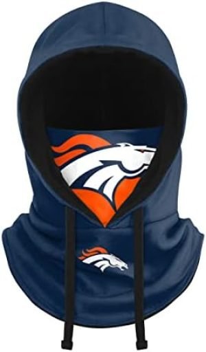 FOCO NFL unisex-adult Nfl Team Logo Drawstring Winter Cap Hooded Gaiter Balaclava Face Cover