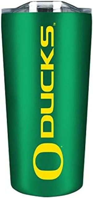 Campus Colors College Stainless Steel, Double Walled, Vacuum Insulated, Reusable Collegiate Tumbler with Slider-Top Lid for Travel, Sports, and Coffee, 18 oz (Oregon Ducks - Green)