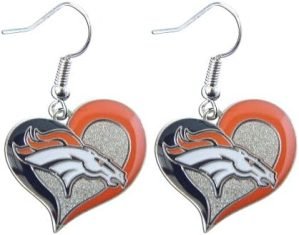 Aminco NFL Swirl Heart Earrings