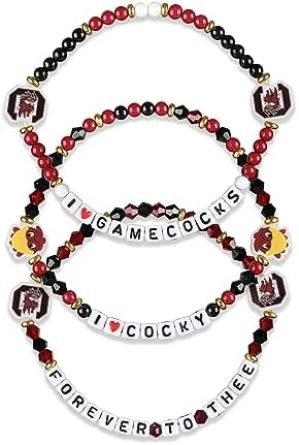 FOCO NCAA unisex-adult NCAA College Team Logo Officially Licensed 3-Pack Beaded Friendship Bracelets