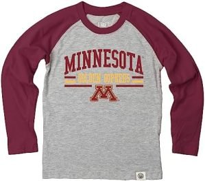 Wes and Willy NCAA Kids LS Raglan Tee