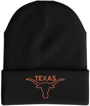 Printbox Originals Longhorn Beanie Hat for Men, Texas Embroidered Hat, Fan Gameday Austin Texas Gifts