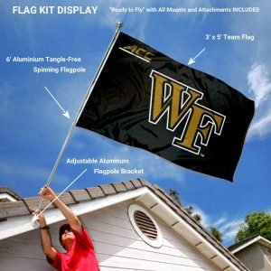 Wake Forest Demon Deacons ACC Flag with Pole and Bracket Complete Set