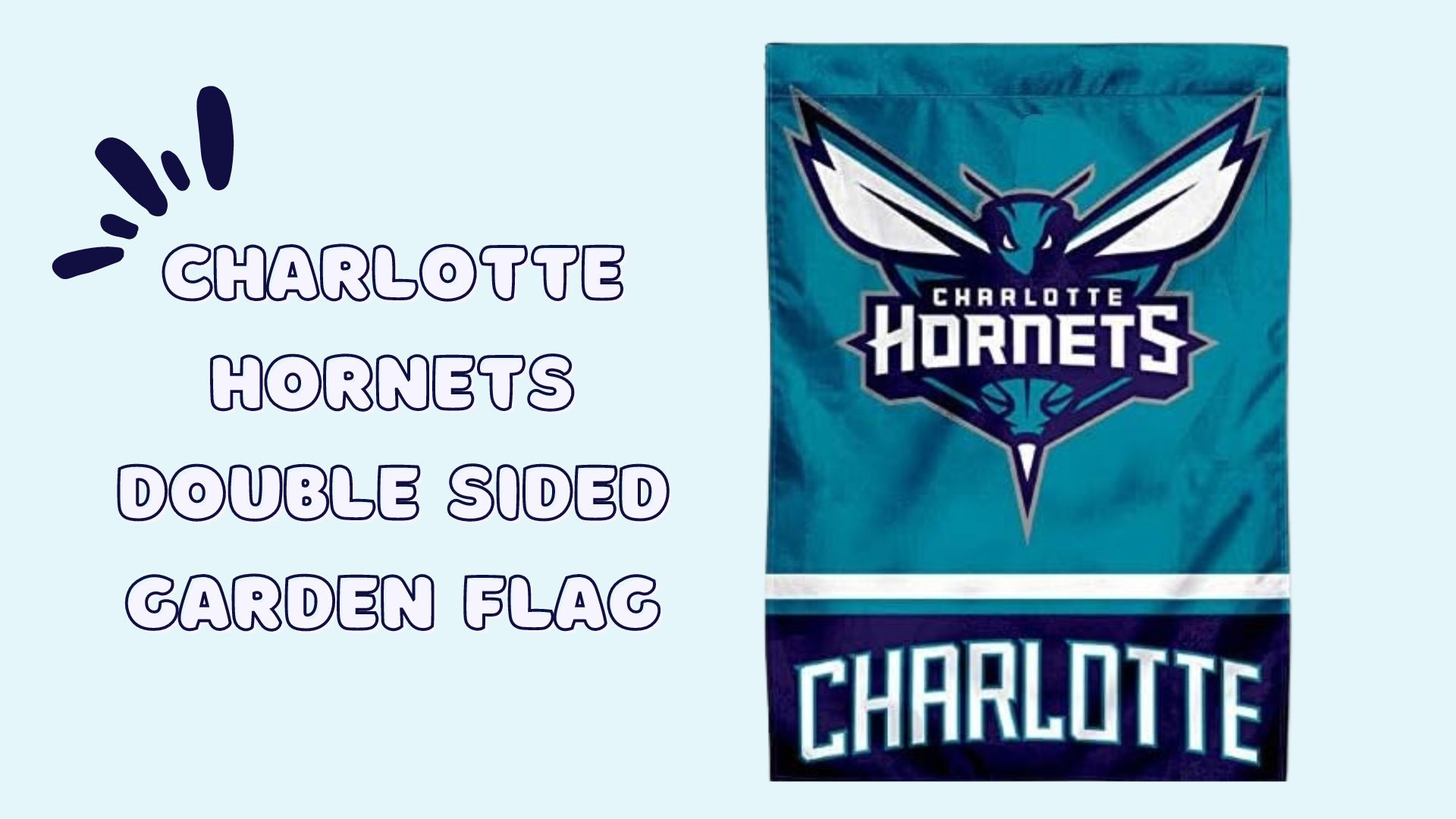 Charlotte Hornets Double Sided Garden Flag