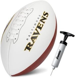 Franklin Sports NFL Autograph Football - Official Size White Panel Souvenir Football for Autographs + Signatures - NFL Team Fan Shop Memorabilia Football for Display