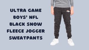 Ultra Game Boys' NFL Black Snow Fleece Jogger Sweatpants