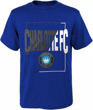 Outerstuff Charlotte FC Youth Boys Size Coin Toss Team Logo T-Shirt, Blue