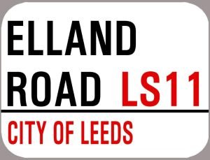 Leeds Elland Road Metal Street Sign Use Metal Plate Plaque Aluminum Metal Sign 8X12 Inches
