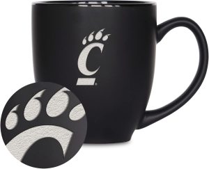 Rico Industries NCAA 15oz Matte Black Bistro Mug - For Hot or Cold Drinks - Team Logo Etched For Unique Feel