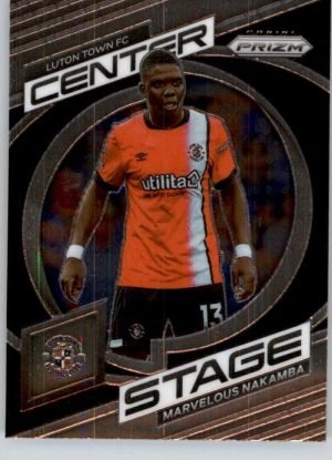 2023-24 Panini Prizm Premier League Center Stage #20 Marvelous Nakamba Luton Town FC Official EPL Soccer Card in Raw (NM or Better) Condition