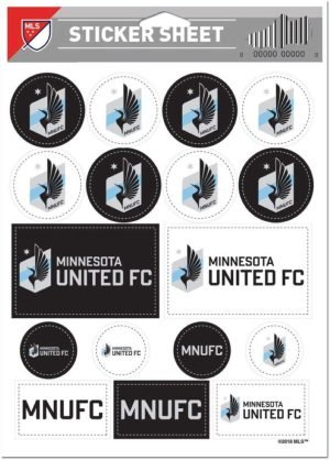 MLS Minnesota United FC Loons Sticker Variety Set, 5" x 7" Inch Sheet