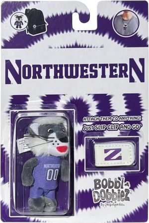 Bobbi-Dobbiez Northwestern University Willie Wildcat Mascot Bobbi-Dobbiez Attachable Plushie (Northwestern University)