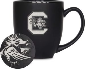 Rico Industries NCAA 15oz Matte Black Bistro Mug - For Hot or Cold Drinks - Team Logo Etched For Unique Feel