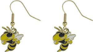 Aminco NCAA Georgia Tech Yellow Jacket Logo Dangler Earrings, Size 2.5