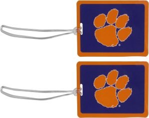 Siskiyou NCAA Clemson Tigers Vinyl Luggage Tag, 2pk, Orange, One Size