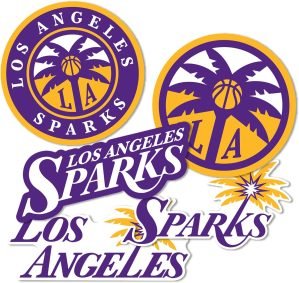 Desert Cactus Los Angeles LA Sparks WNBA Women's National Basketball Association Officially Licensed Sticker Vinyl Decal Laptop Water Bottle Car Scrapbook (Type 2)